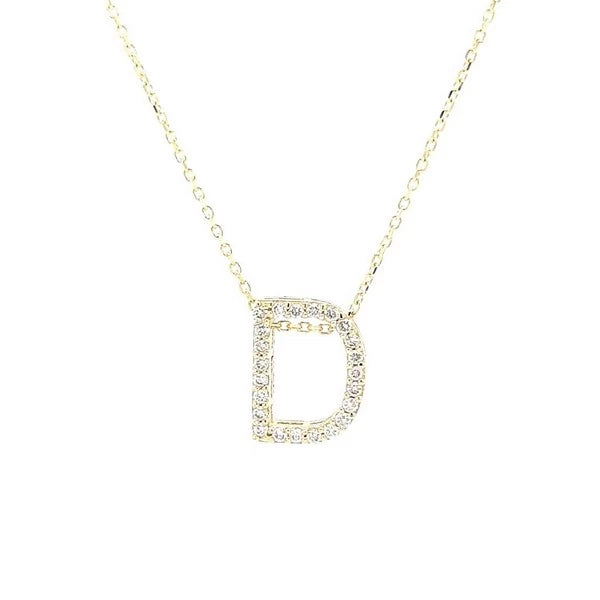 D Letter Pendant Set With Diamonds