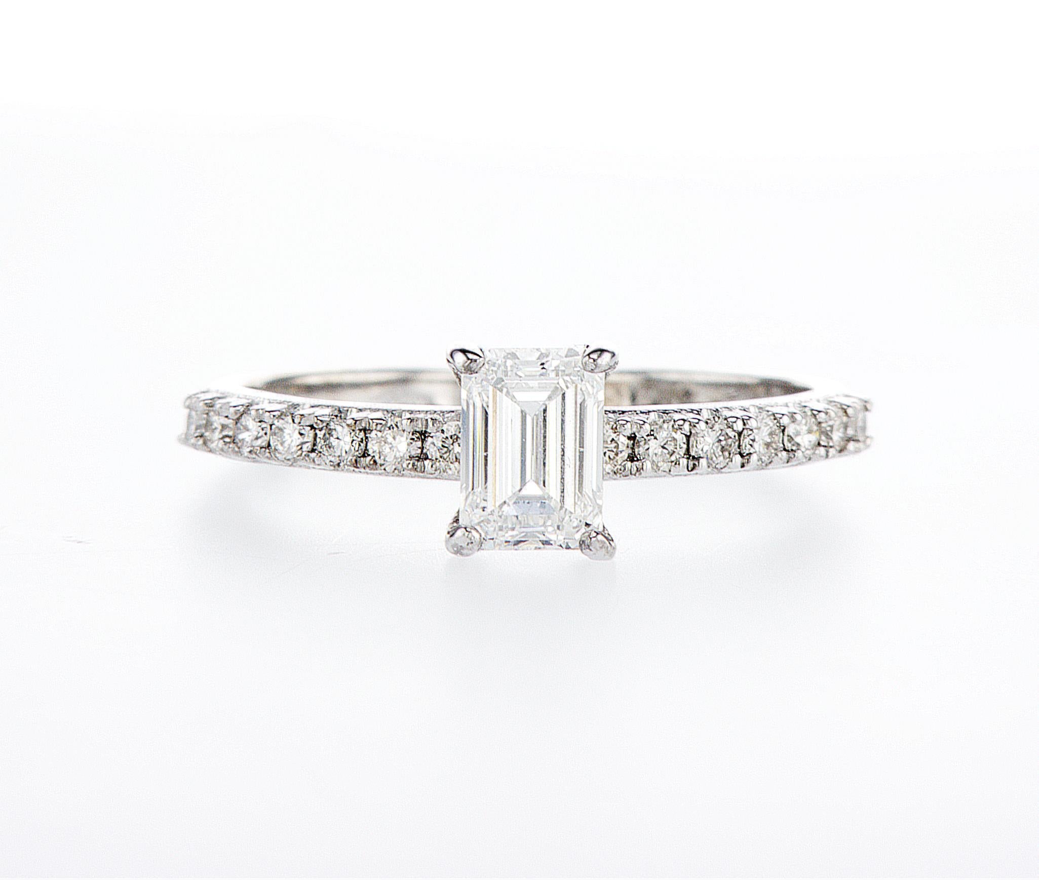 Elegant Emerald Embrace  Italian Engagement Ring